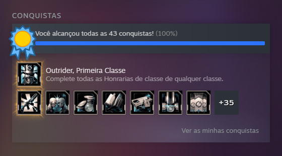 Conquistas do Outriders na Steam
